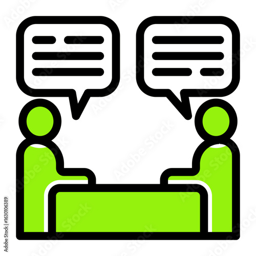 Group Discussion Dialogue Icon from Communication Collection (Outline Color Lineal Style)