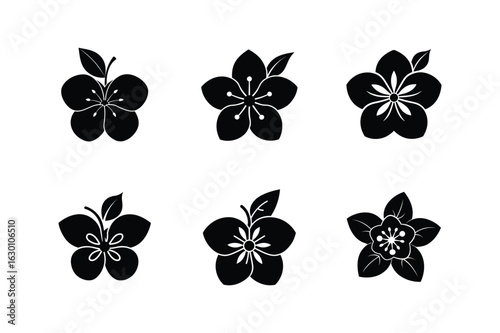 apple blossom icon silhouette vector illustration