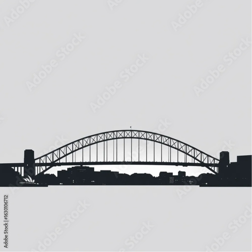 Sydney Harbour Bridge glowing in Sydney in the calm of a spring dawn