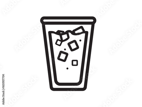 Cold brew beverage icon in outlined 2D format