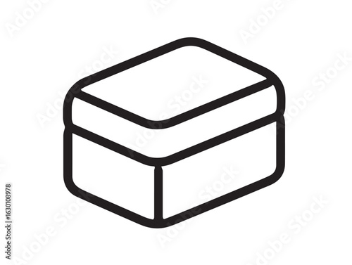 Freshly baked cornbread icon in flat line art