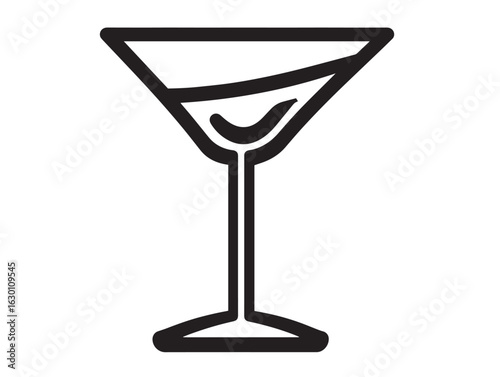Elegant cosmopolitan drink icon in flat line style