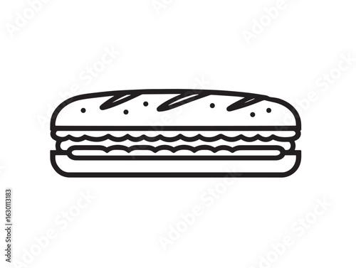 Fresh cuban sandwich icon in minimal vector drawing