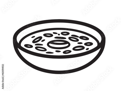 Warm dal makhani dish icon in outlined vector art