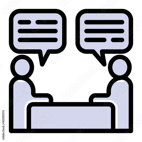 Group Discussion Dialogue Icon from Communication Collection (Solid Color Lineal Style)