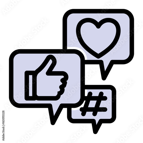 Online Community Platform Icon from Communication Collection (Solid Color Lineal Style)