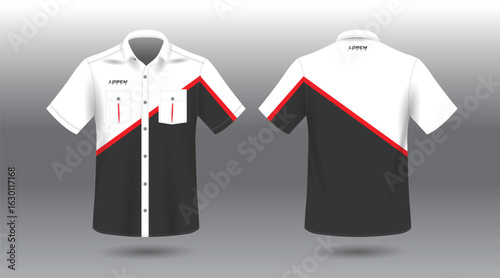 short sleeve work office shirt engineering and racing