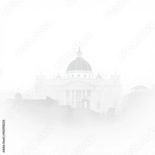 Vatican City half-hidden in fog in Vatican City during the harvest festival