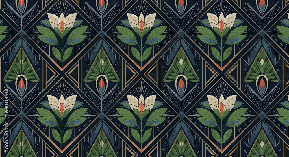 Elegant floral geometric pattern