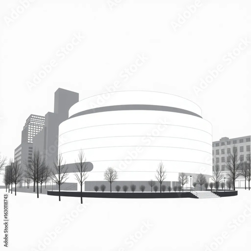 Guggenheim Museum glowing in New York around the winter solstice