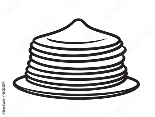 Traditional South Indian dosa icon in line vector