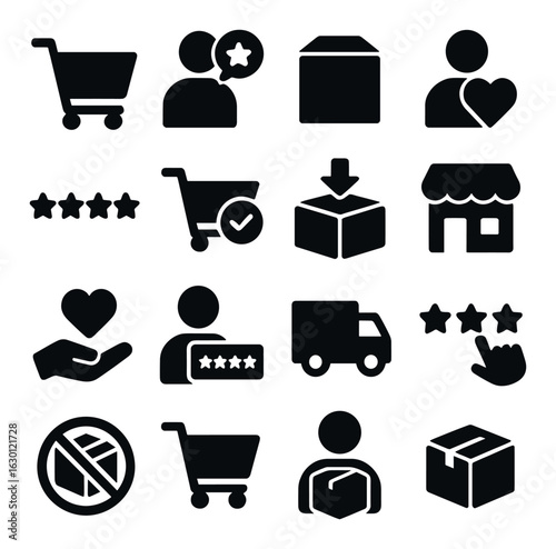 Nature icons: mountains, forests, wildlife, camping, and outdoor adventures