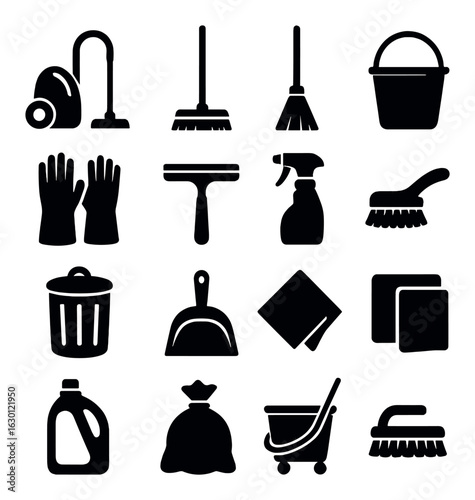 Airline travel icons featuring airplane, luggage, and crew elements in minimalist style