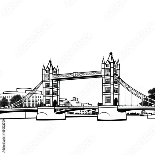 Tower Bridge crowned with autumn hues in London during the crisp autumn afternoon