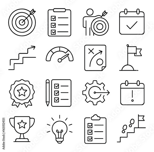 Celebration icons set featuring balloons, hat, gift box, music note, and party accessories