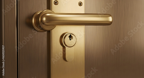 Gold door handle and lock mechanism