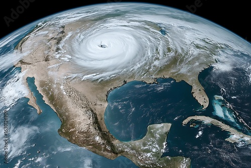 Massive hurricane katrina swirls over the gulf of mexico and southeastern united states from space