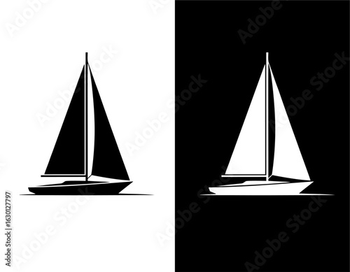 Minimal monocolor vector of a sailboat with a triangle sail