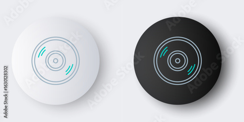 Line Vinyl disk icon isolated on grey background. Colorful outline concept. Vector