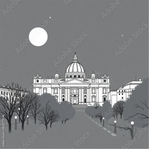 Vatican City under a starry night in Vatican City during the crisp autumn afternoon
