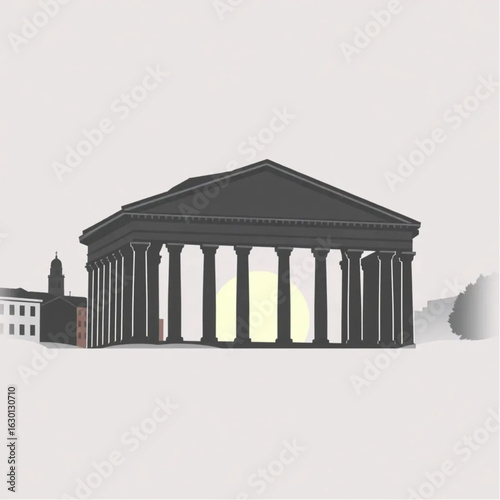 Pantheon silhouetted at sunset in Rome during the harvest festival
