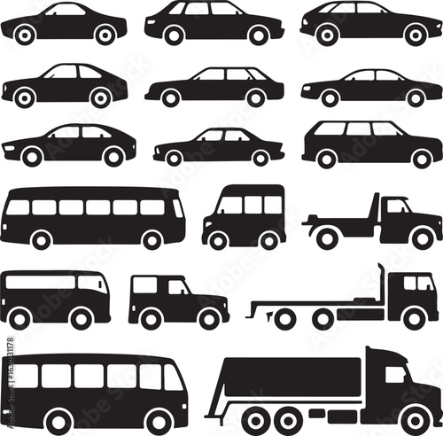 transportation icons set