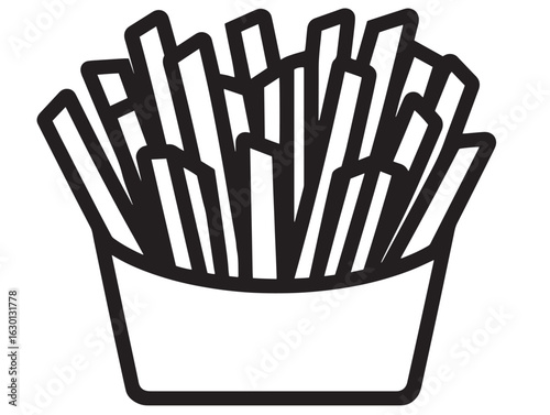 Crispy french fries icon in clean vector art