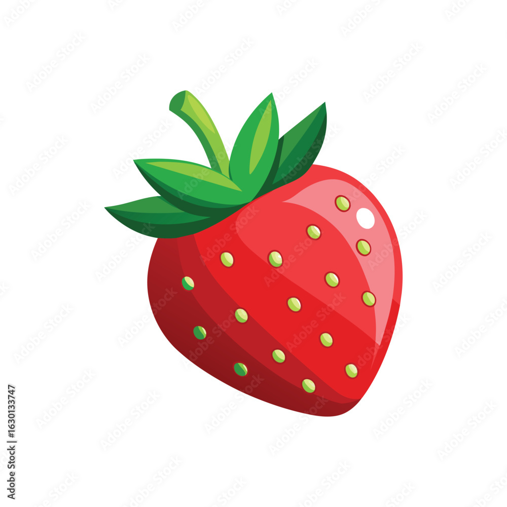 Obraz premium Juicy Red Strawberry Illustration Perfect for Recipes and Designs