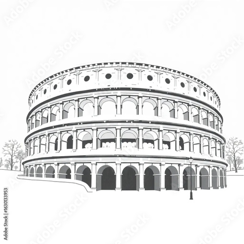 Colosseum smothered in snow in Rome around the winter solstice