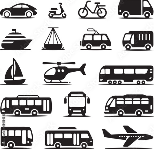 set of transport icons