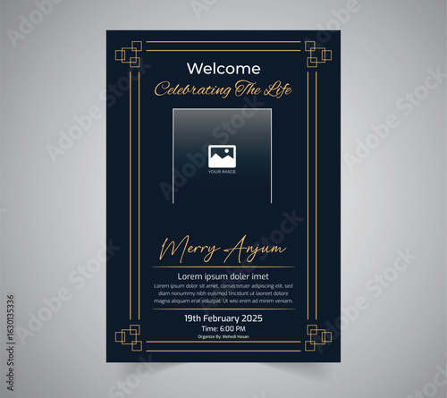 Memorial funeral flyer design template
