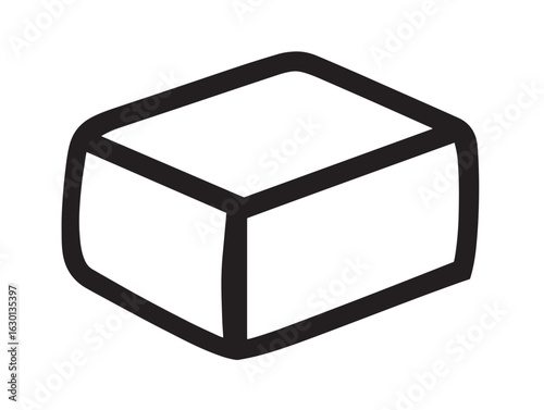 Golden tofu squares icon in outlined vector format