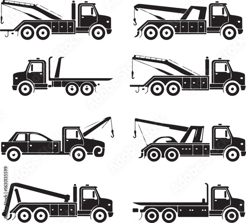 set of trucks vector