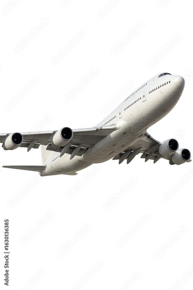 Obraz premium Large passenger airplane soaring with transparent background