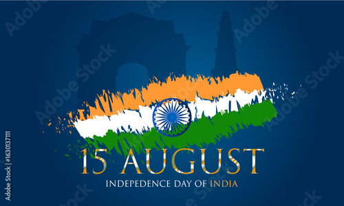 Happy Independence Day of India. monument and Landmark. abstract  graphic design.