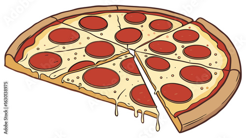 Delicious Slices of Pepperoni Pizza with Melted Cheese.