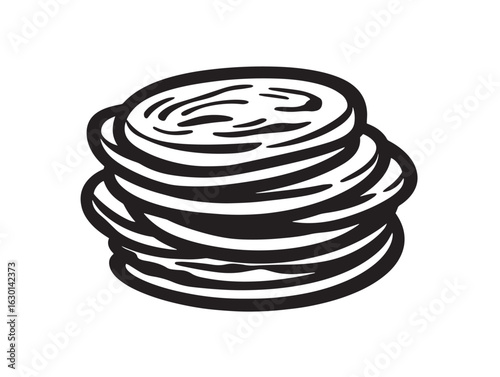 Crispy hash browns breakfast icon in vector drawing