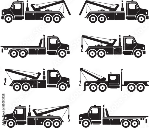 vector set of trucks