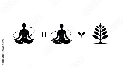 Growth and meditation progression in minimalist silhouette design