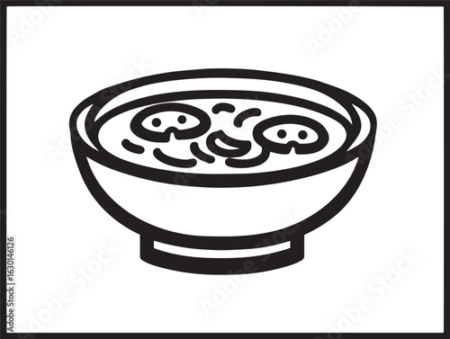 Spicy hot and sour soup icon in elegant vector