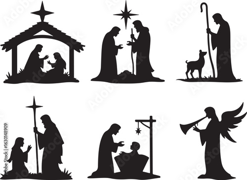 Nativity scene silhouettes capture Christmas spirit joy