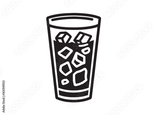 Refreshing iced americano icon in elegant vector art