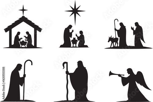 Celebrate Christmas with iconic nativity silhouettes and angel