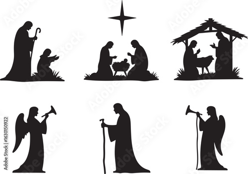 Nativity scene silhouettes capture sacred Christmas story wonder
