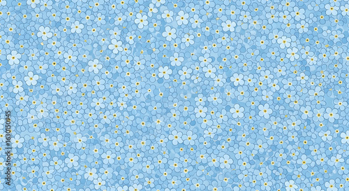 Light blue forget me not flowers pattern