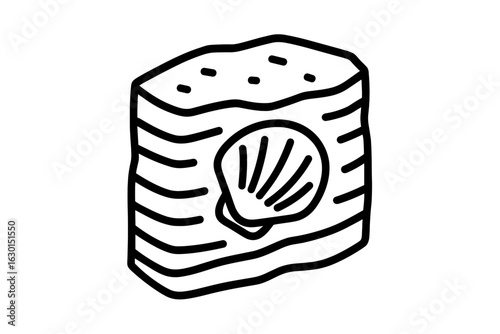 Sedimentary rock fossil vector icon