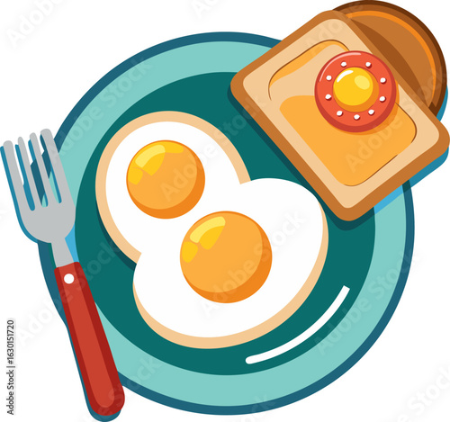 Breakfast eggs stock illustration