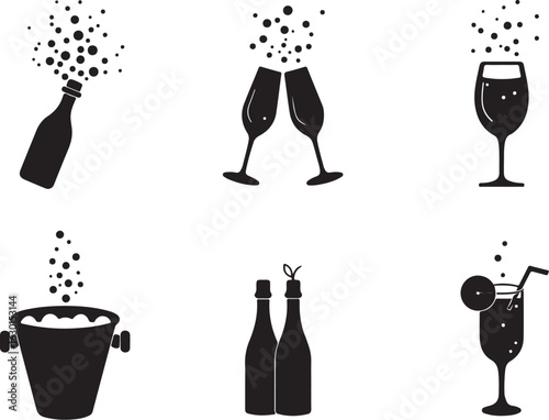 Celebrate with bubbly drinks and chilled champagne bottles
