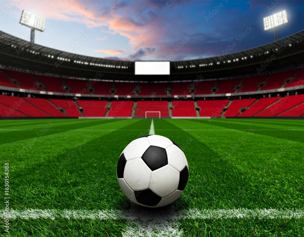 Obraz premium soccer ball on stadium