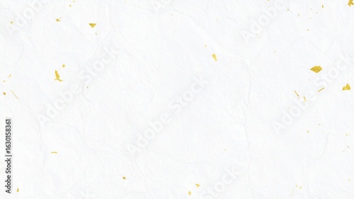 金箔の入った白い和紙の背景素材 16:9サイズ AI生成素材